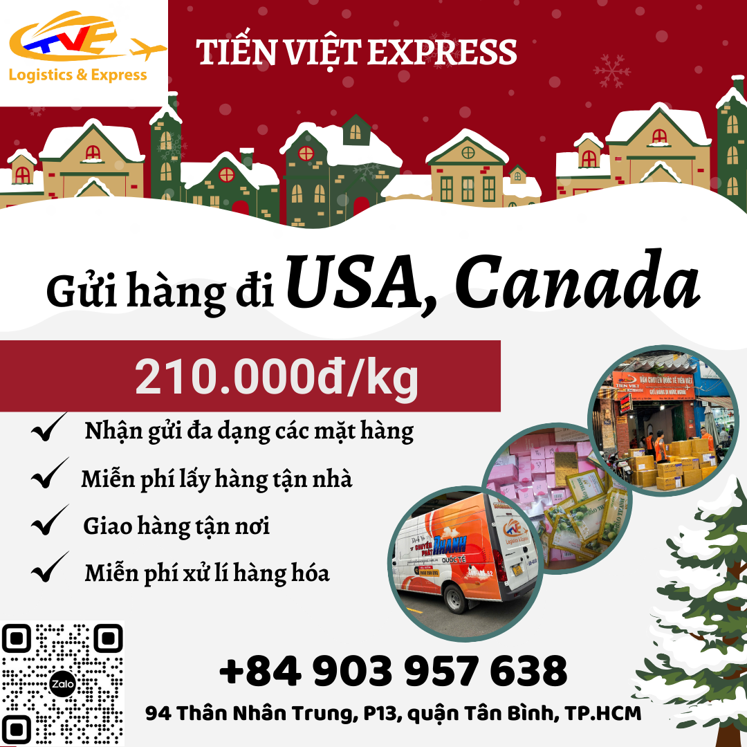 Gửi hàng đi USA, Canada - Tiến Việt Express